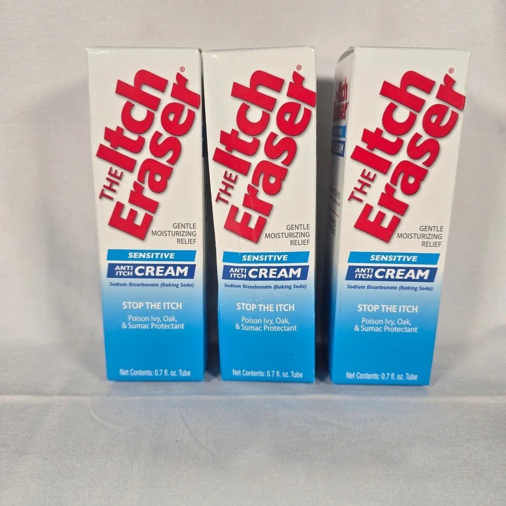 Itch Eraser Anti-Itch Cream 0.7 oz‎ 3 Pack Camping Hiking First Aid